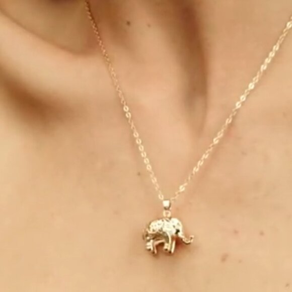 Neiman Marcus 18K Gold Plated Filigree Elephant Necklace - Picture 4 of 4